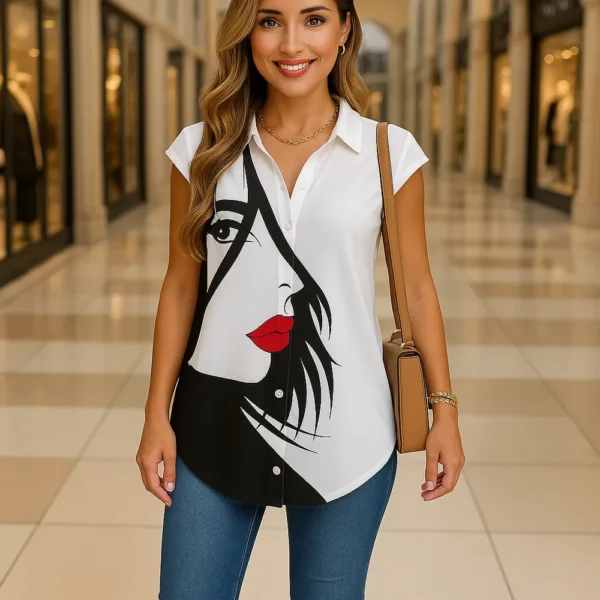 Blusa de mujer manga corta casual