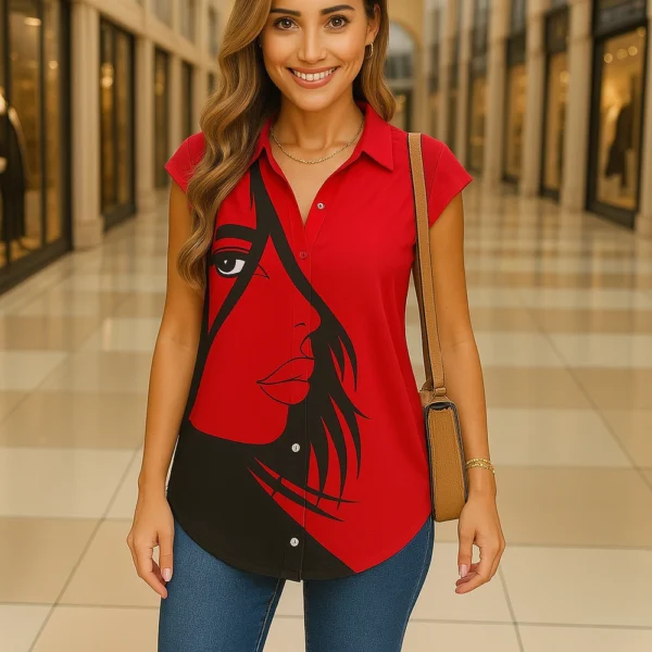Blusa de mujer manga corta casual - Imagen 2