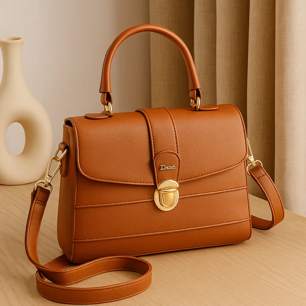 Cartera de cuero café