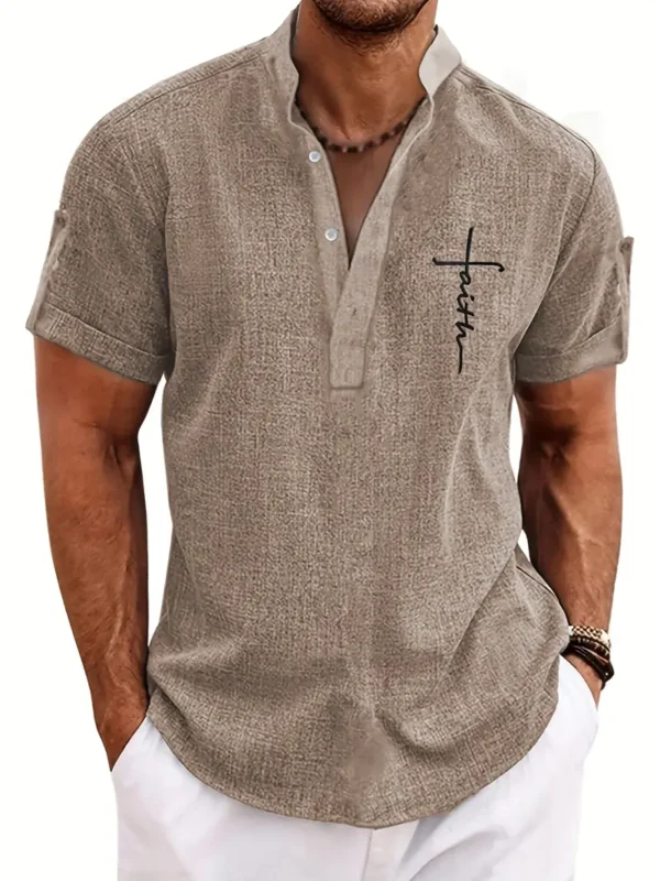 Camiseta manga Corta Henley - Imagen 9