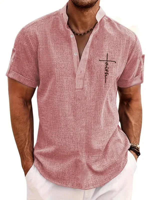 Camiseta manga Corta Henley - Imagen 5